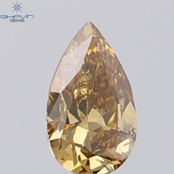 0.50 CT Natural Pear Diamond Brown Color Clarity SI (6.90 MM)