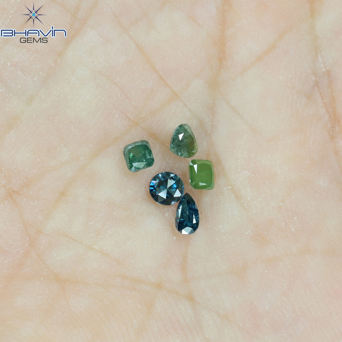 0.57 CT/5 Pcs Natural Mix Shape Diamond Enhanced Mix Color Clarity I3 (4.08 MM)