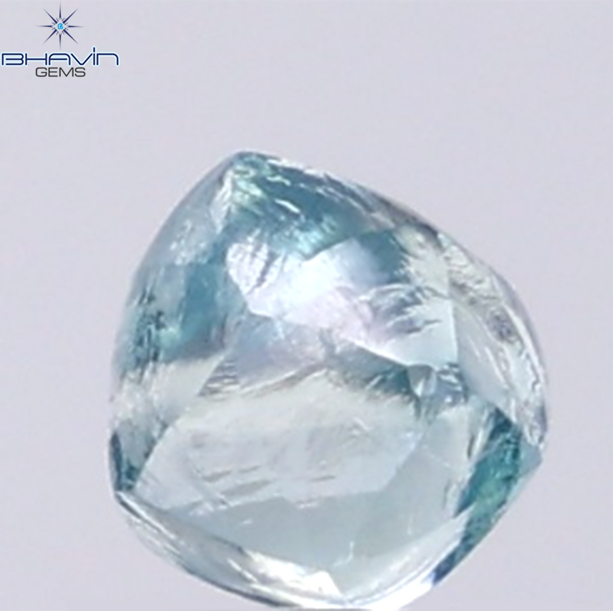 1.08 CT Natural Rough Diamond Enhanced Blue Color Clarity VS (5.56 MM)