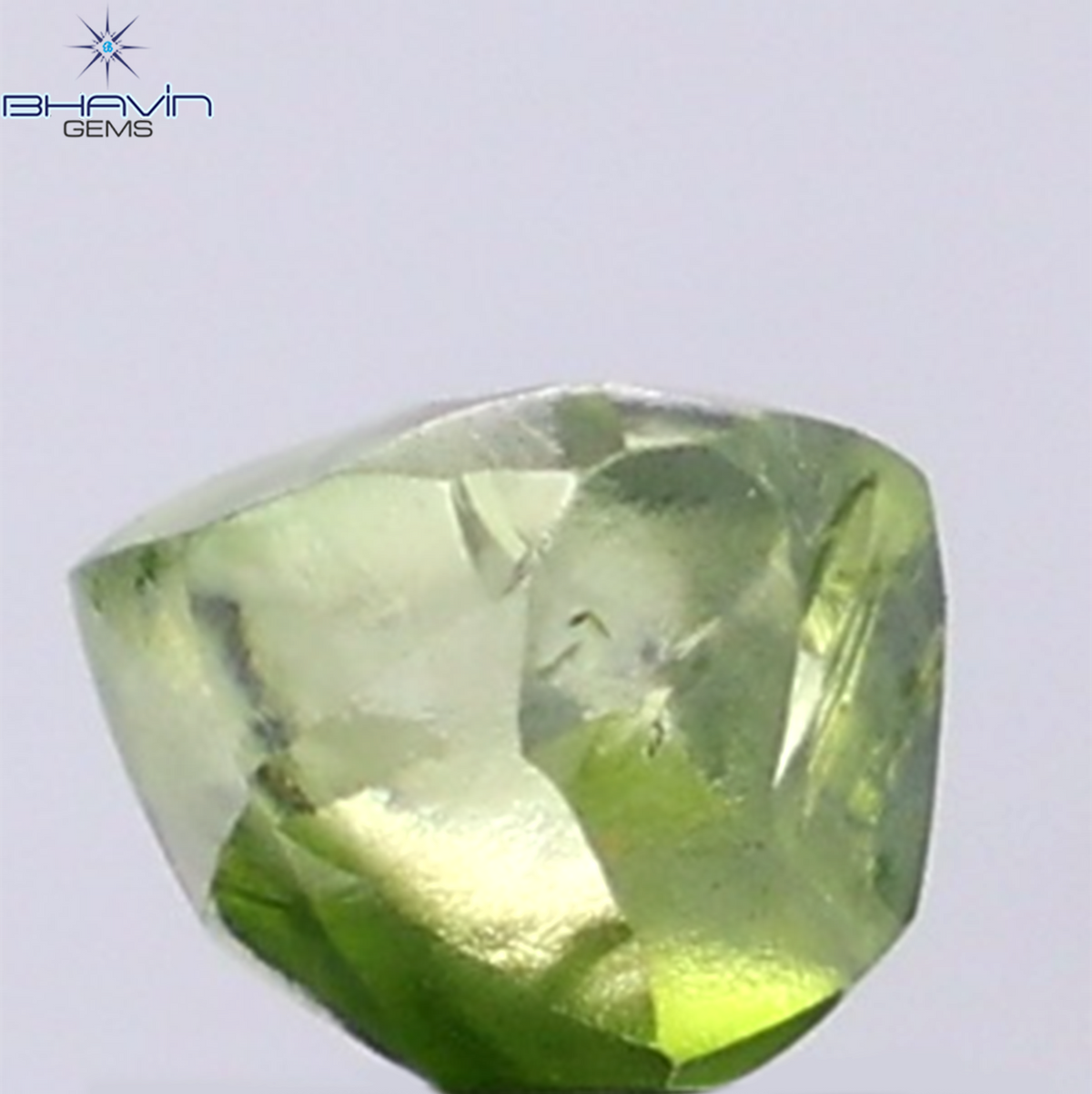 1.05 CT Natural Rough Diamond Enhanced Green Color Clarity VS (5.88 MM)