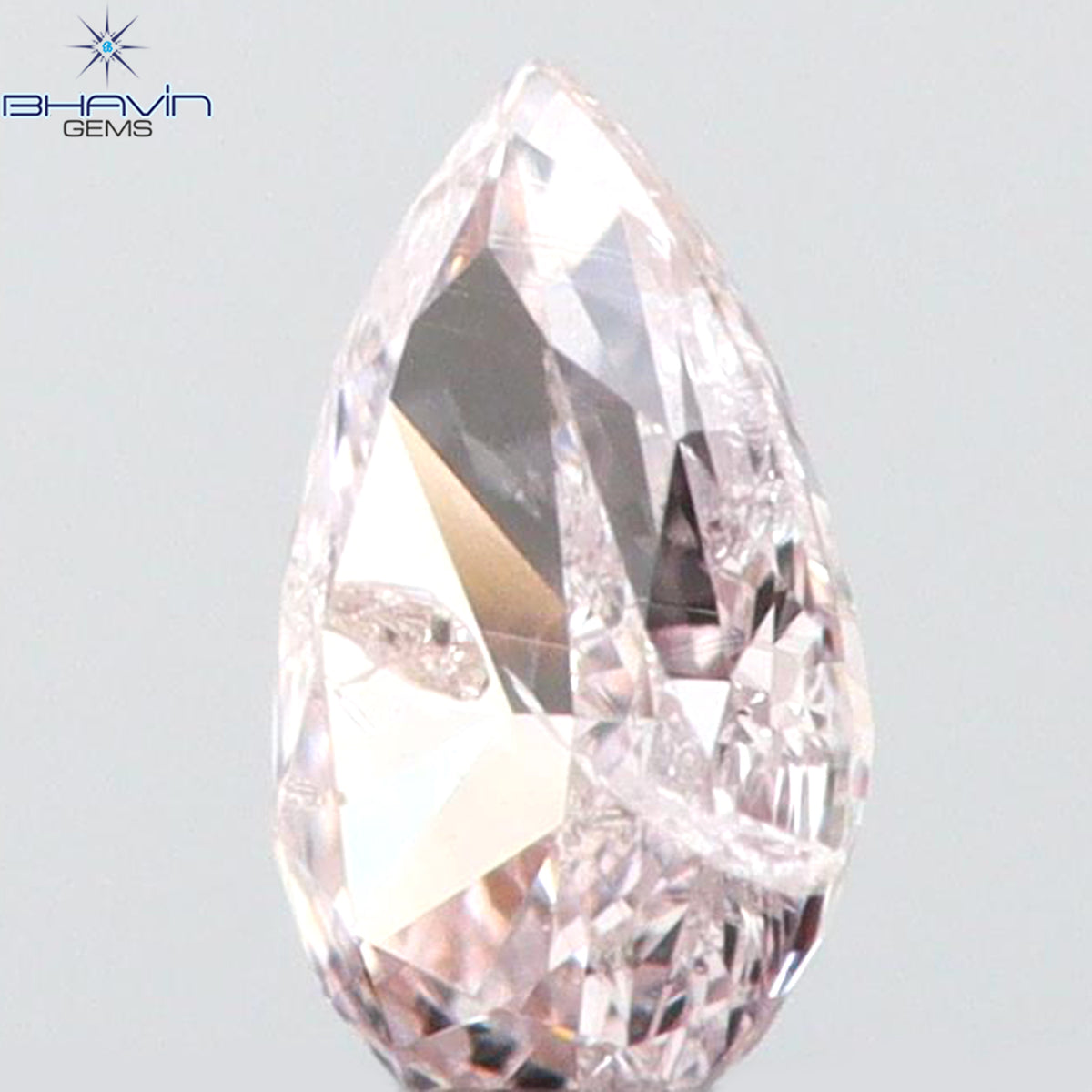0.08 CT ペアシェイプ ナチュラル ダイヤモンド ピンク色 VS1 クラリティ (3.45 MM)
