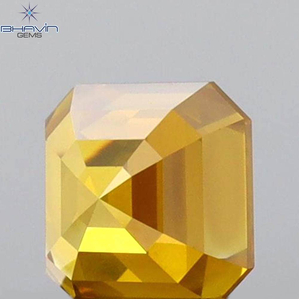 0.60 CT Asscher Shape Natural Loose Diamond Orange Color VS2 Clarity (4.35 MM)