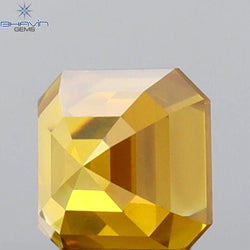 0.60 CT Asscher Shape Natural Loose Diamond Orange Color VS2 Clarity (4.35 MM)