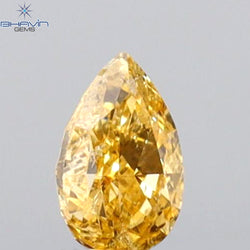 0.19 CT Pear Shape Natural Diamond Orange Color SI2 Clarity (4.50 MM)