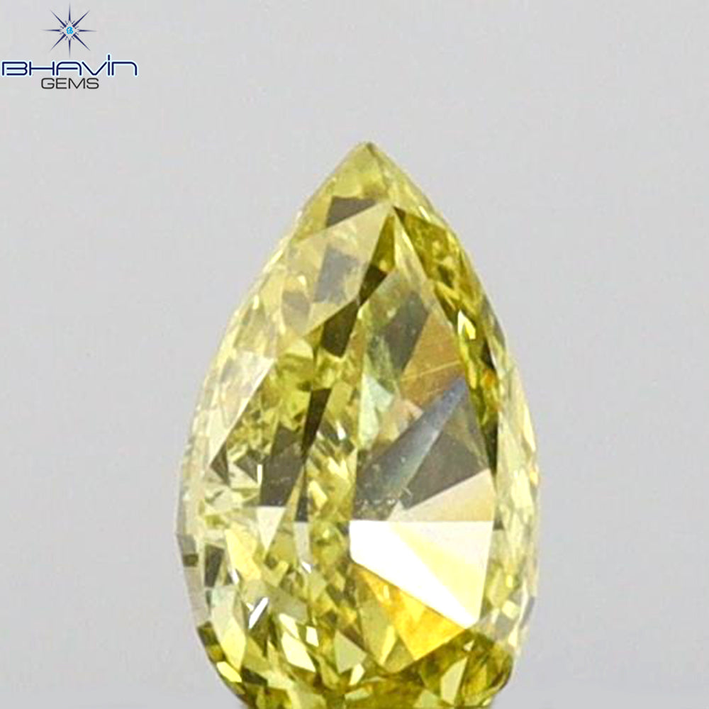 0.22 CT Pear Shape Natural Diamond Green (Chameleon) Color VS1 Clarity (4.80 MM)