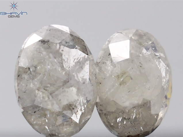 1.49 CT オーバルシェイプ 天然ダイヤモンド ソルトアンドペーパーカラー I3 クラリティ (8.15 MM)