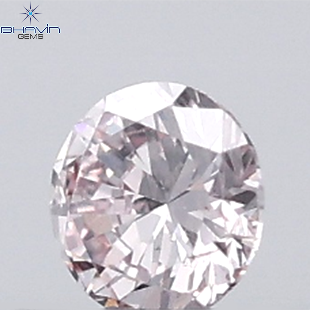 0.18 CT ラウンド ローズ カット シェイプ 天然ダイヤモンド ピンク色 I2 クラリティ (3.86 MM)