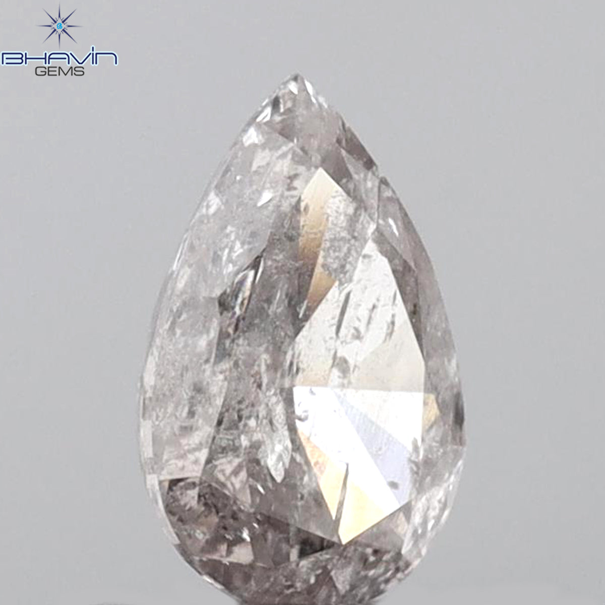 0.55 CT ペアシェイプ 天然ダイヤモンド ピンクカラー I2 クラリティ (6.72 MM)