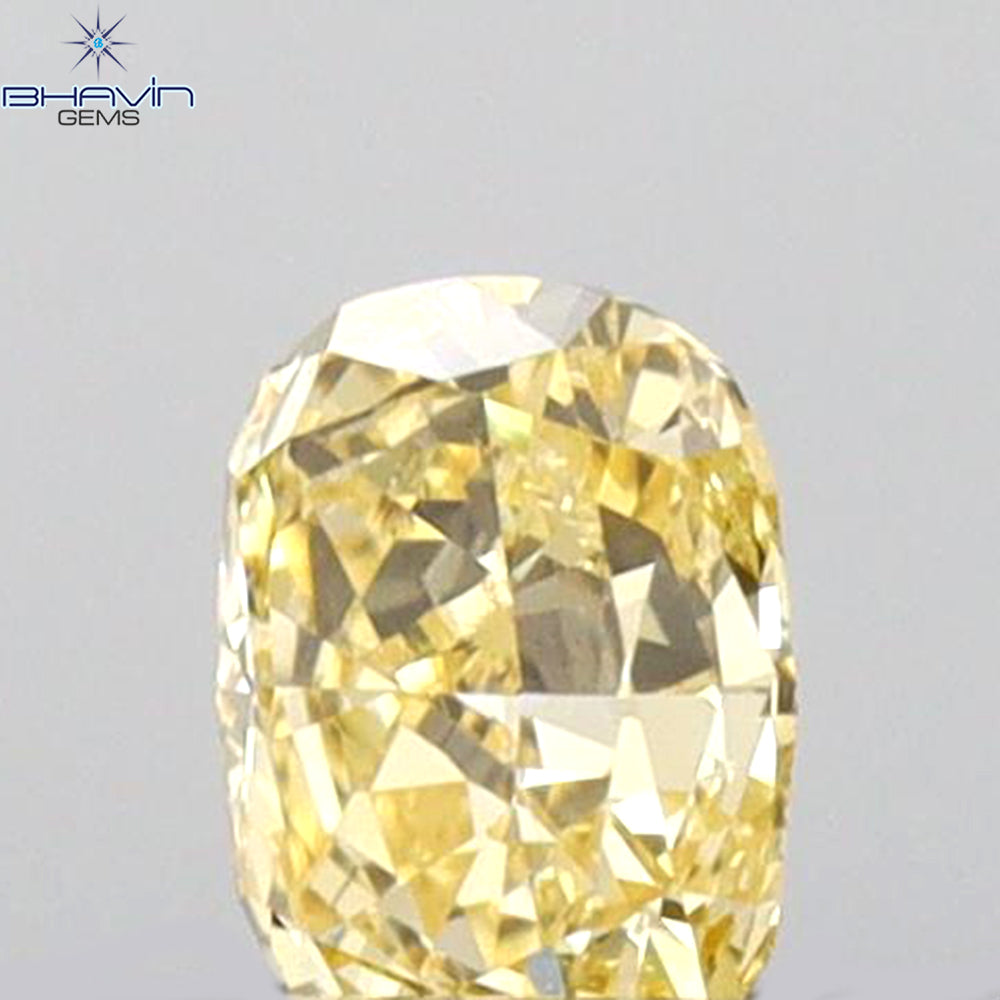 0.23 CT Cushion Shape Natural Diamond Orange Yellow Color VS2 Clarity (4.17 MM)