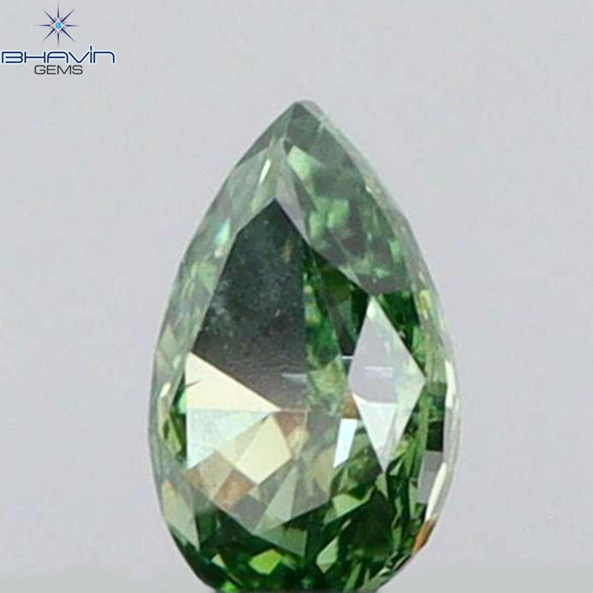 0.07 CT Natural Pear Diamond Enhanced Vivid Green Color Clarity VS2 (3.25 MM)