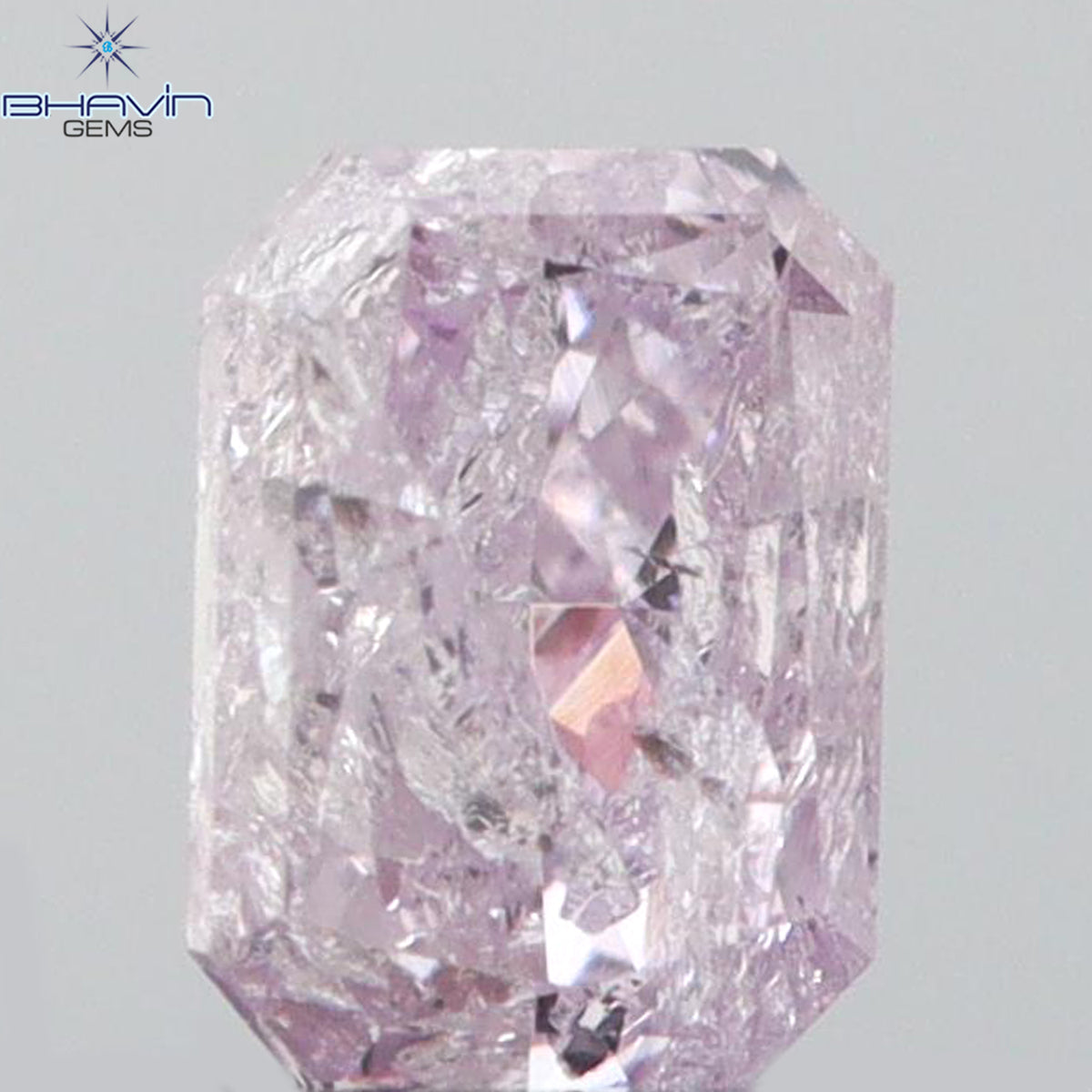 0.08 CT ラディアント シェイプ ナチュラル ダイヤモンド ピンク色 SI2 クラリティ (2.38 MM)