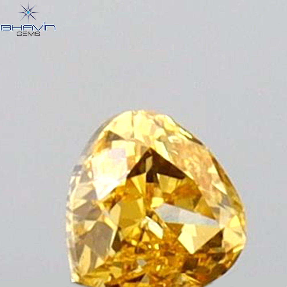 0.09 CT Heart Shape Natural Diamond Orange Color VS1 Clarity (2.57 MM)