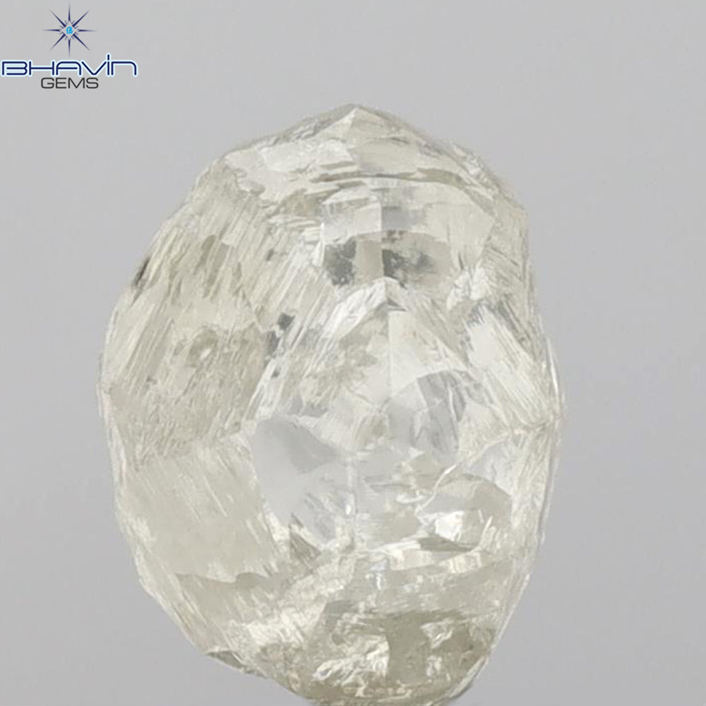 2.22 CT Rough Shape Natural Diamond Yellow Color SI1 Clarity (8.53 MM)