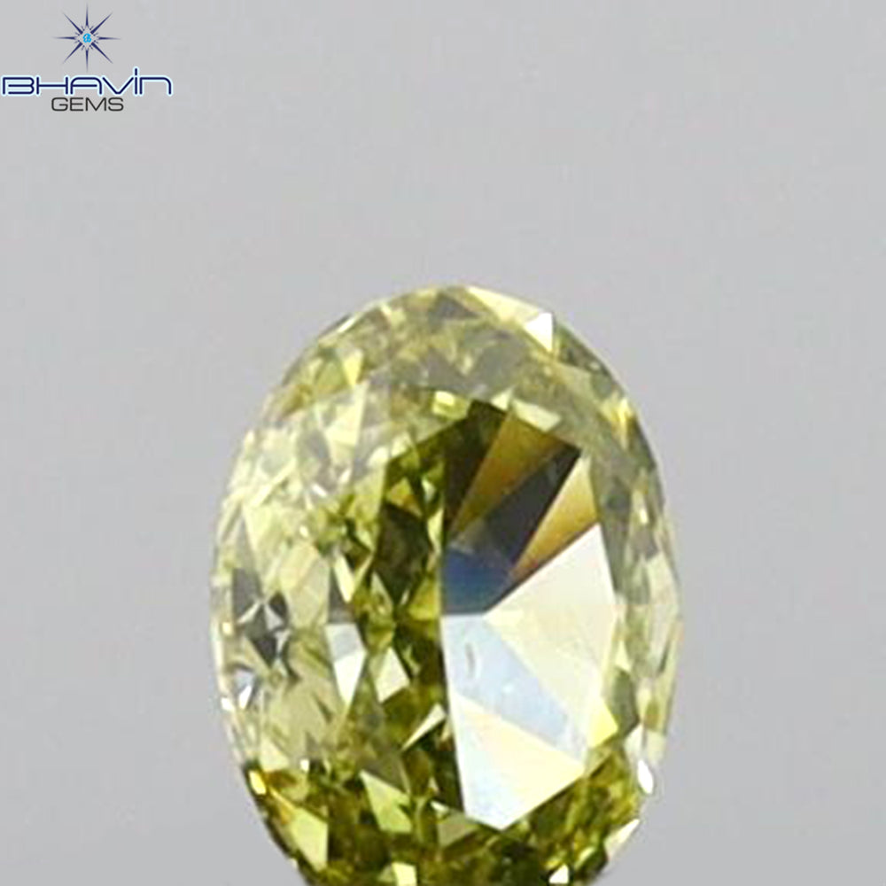 0.08 CT Oval Shape Natural Diamond Green (Parrot) Color VS1 Clarity (3.09 MM)