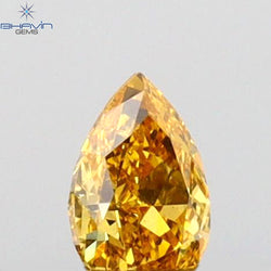 0.14 CT Pear Shape Natural Diamond Orange Color VS1 Clarity (4.10 MM)