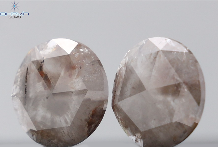 4.64 CT Round Rose Cut Natural Diamond Grey Color I3 Clarity (10.65 MM)