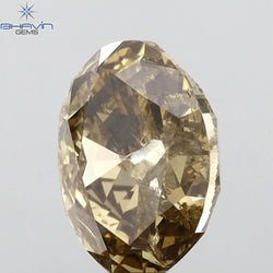 1.50 CT Oval Shape Natural Diamond Brown Color I1 Clarity (7.81 MM)