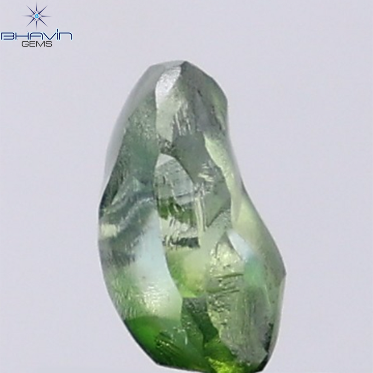 0.95 CT Natural Rough Diamond Enhanced Green Color Clarity VS (7.31 MM)