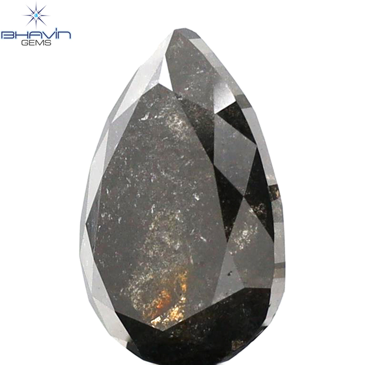 1.96 CT ペアシェイプ 天然ルースダイヤモンド ソルト＆ペッパーカラー I3 クラリティ (9.41 MM)