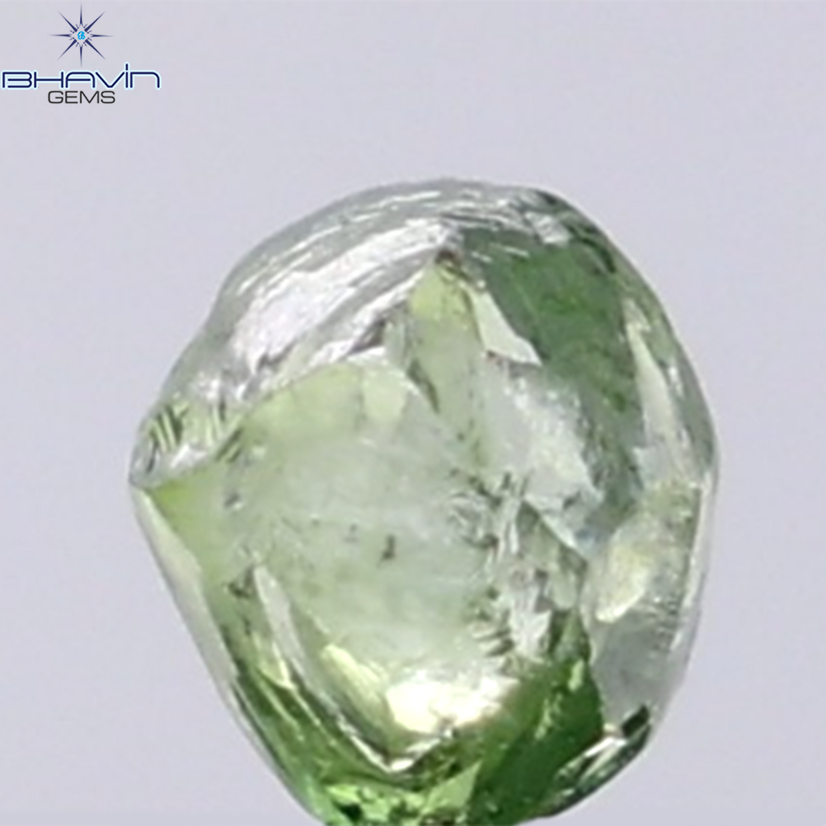 0.96 CT Natural Rough Diamond Enhanced Green Color Clarity SI (5.09 MM)