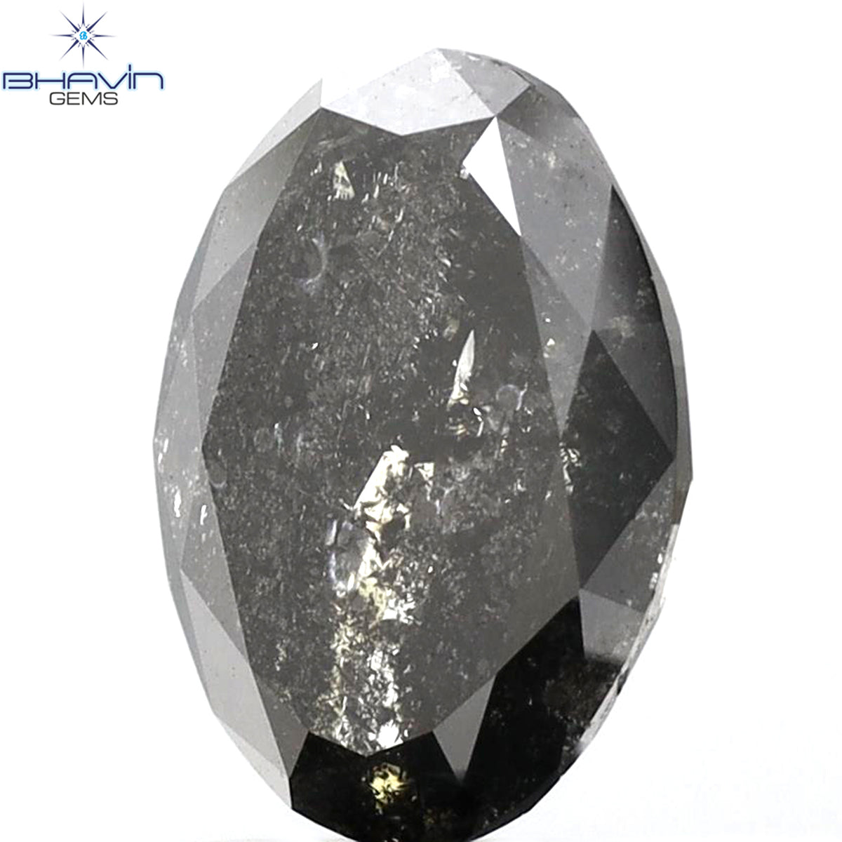 2.82 CT オーバルシェイプ 天然ダイヤモンド ソルト＆ペーパーカラー I3 クラリティ (10.54 MM)