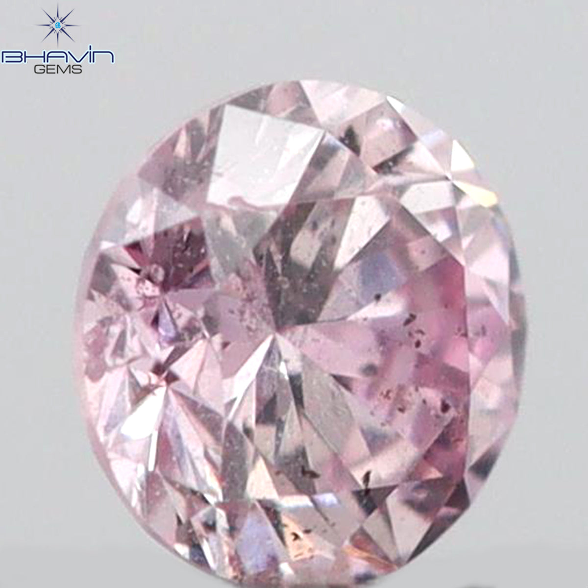 0.05 CT ラウンド シェイプ ナチュラル ダイヤモンド ピンク (アーガイル) カラー SI2 クラリティ (2.36 MM)