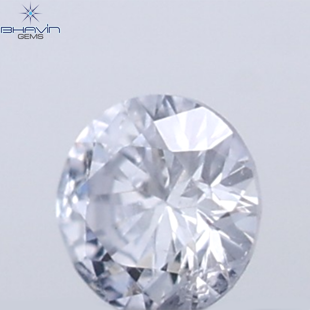 0.03 CT Round Cut Natural Diamond Grey Blue Color SI2 Clarity