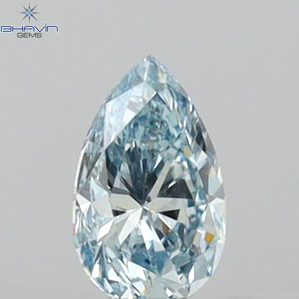 0.18 CT ペアシェイプ 天然ダイヤモンド ブルーカラー VS1 クラリティ (4.70 MM)