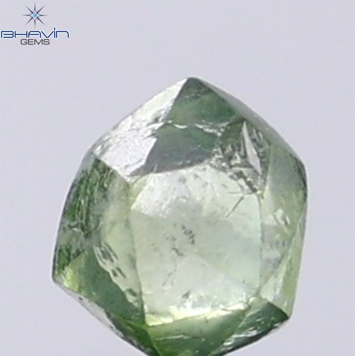 1.18 CT Natural Rough Diamond Enhanced Green Color Clarity SI (5.98 MM)
