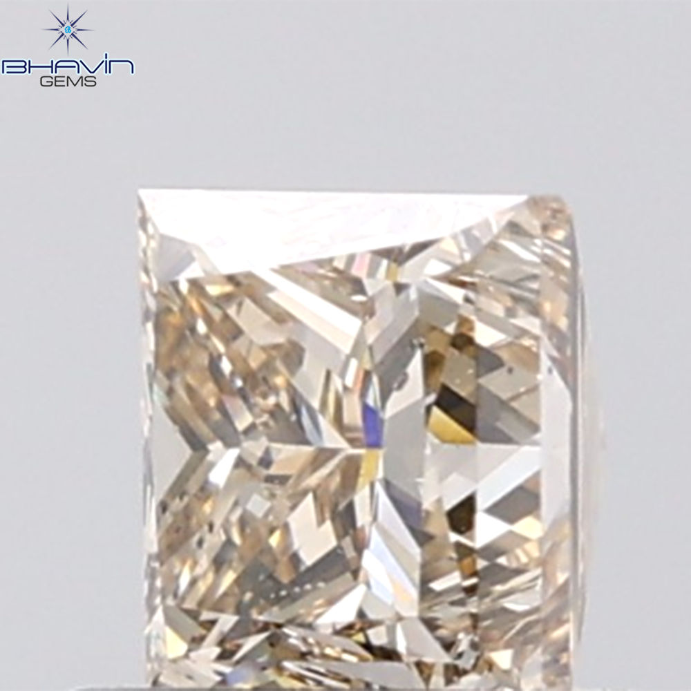 1.00 CT Princess Shape Natural Brown Diamond SI1 Clarity (5.09 MM )