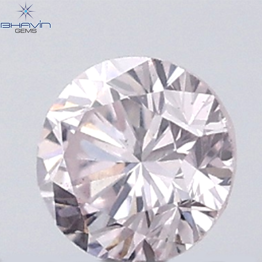 0.18 CT ラウンド ローズ カット シェイプ 天然ダイヤモンド ピンク色 I2 クラリティ (3.86 MM)