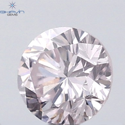 0.09 CT Round Natural Diamond Pink Color VS Clarity