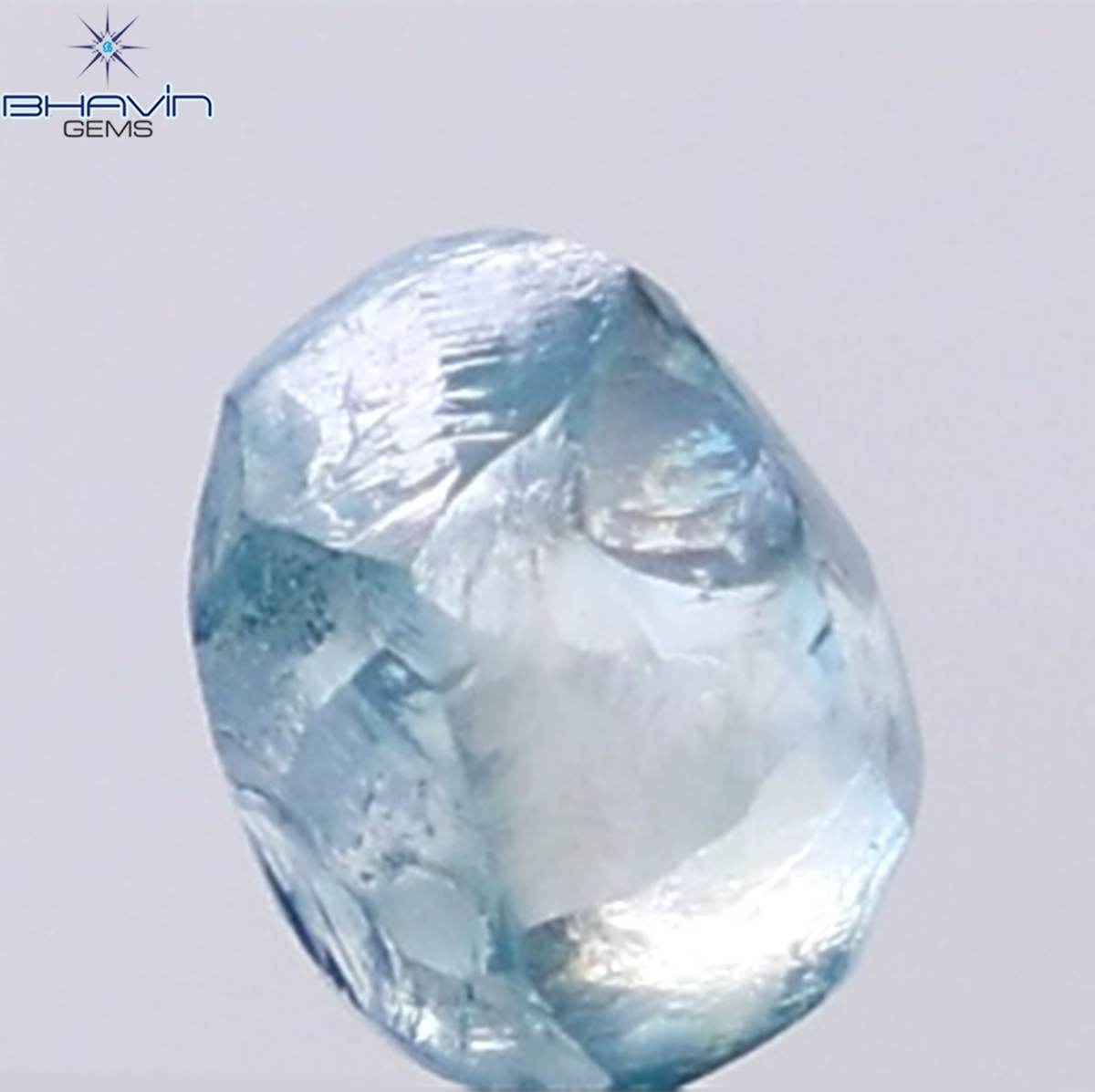 1.32 CT Natural Rough Diamond Enhanced Blue Color Clarity VS (5.45 MM)