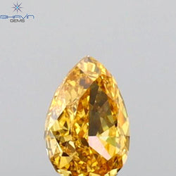 0.10 CT Pear Shape Natural Diamond Orange Color VS1 Clarity (3.55 MM)