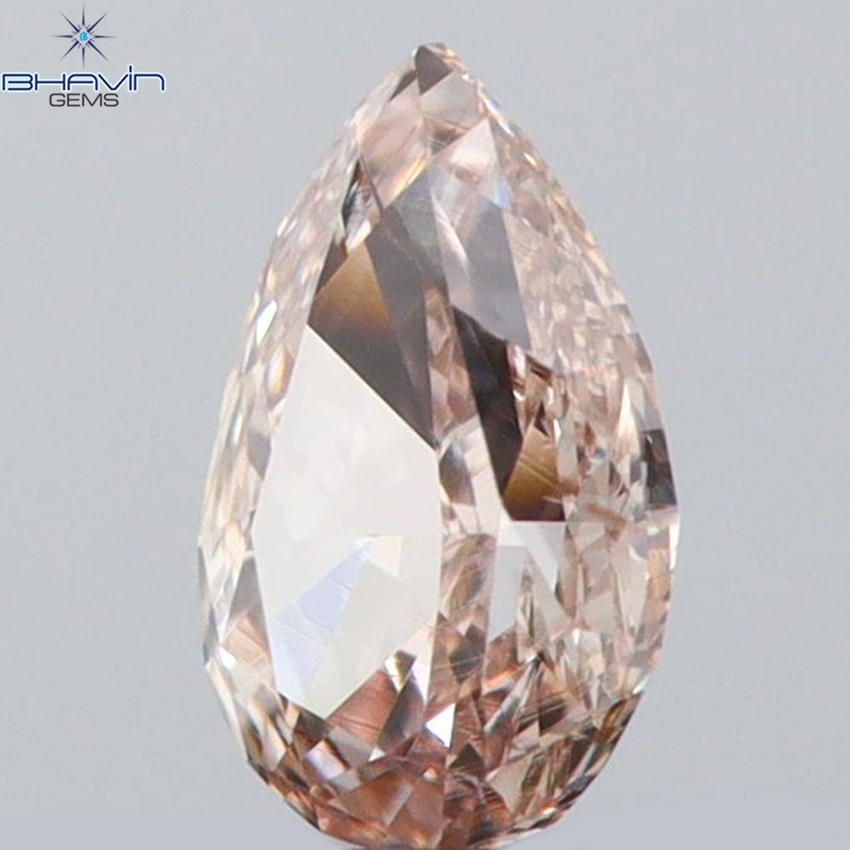 0.08 CT ペアシェイプ ナチュラル ダイヤモンド ピンク色 VS1 クラリティ (3.45 MM)