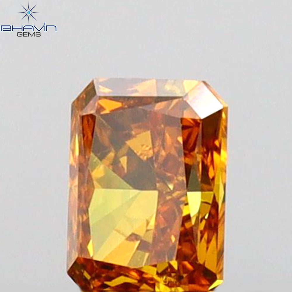 0.24 CT Radiant Shape Natural Diamond Orange Color VS2 Clarity (2.97 MM)