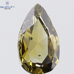 0.88 CT Pear Diamond Natural Green Color SI2 Clarity (8.46 MM)