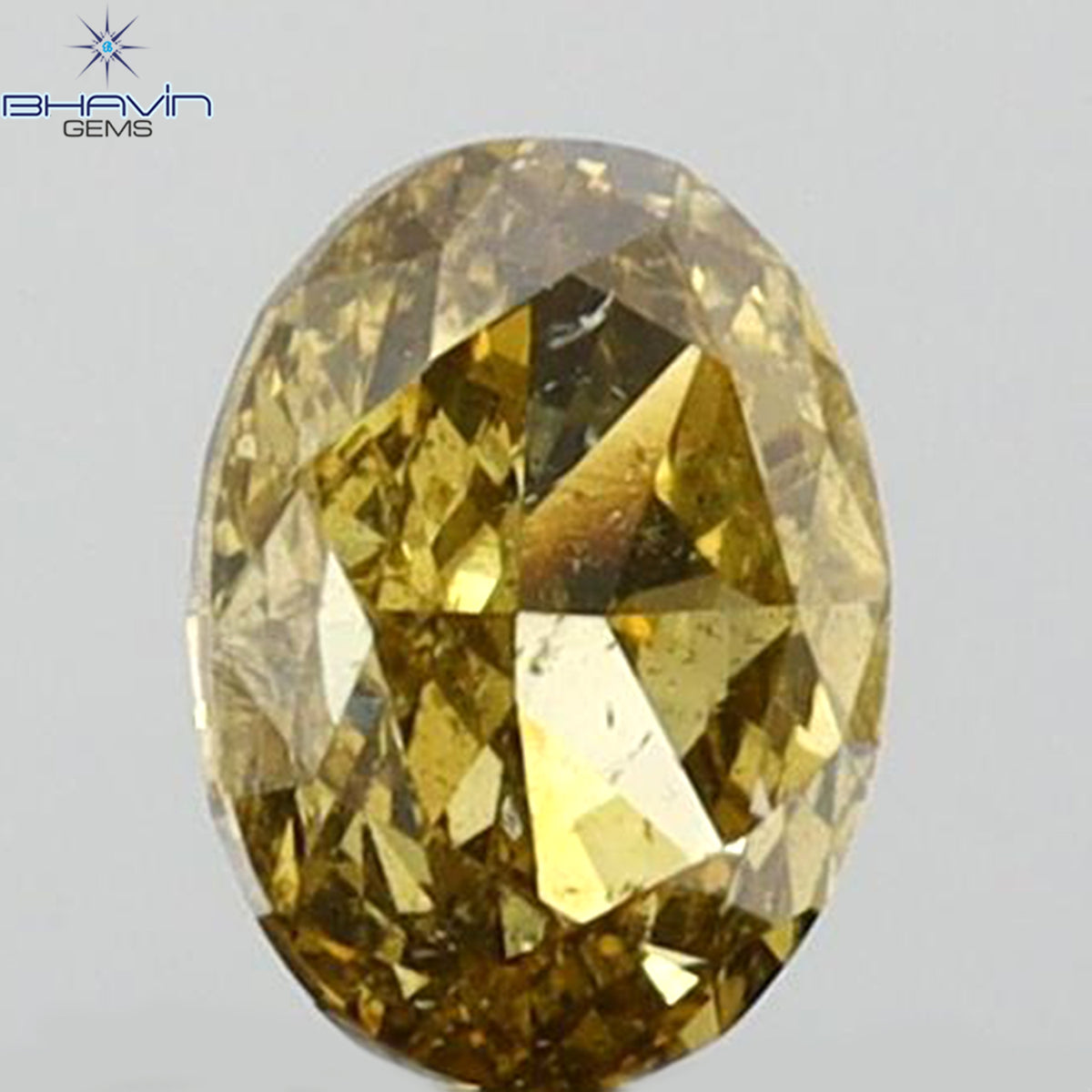 0.24 CT オーバルシェイプ 天然ダイヤモンド グリーン（カメレオン）カラー SI1 クラリティ（4.20 MM）