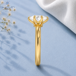 Oval Cut Solitaire Engagement Ring with 6-Prong Tulip Petal Basket in Yellow Gold