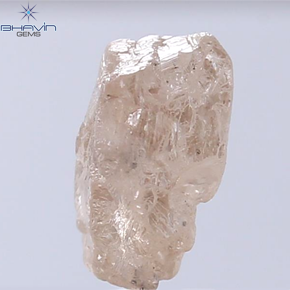 3.61 CT Rough Shape Natural Diamond Brown Pink Color I1 Clarity (10.62 MM)