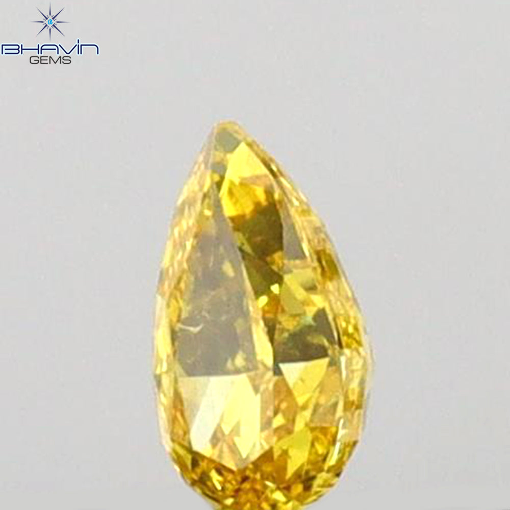 0.10 CT Pear Shape Natural Diamond Yellow Color VS2 Clarity (3.75 MM)