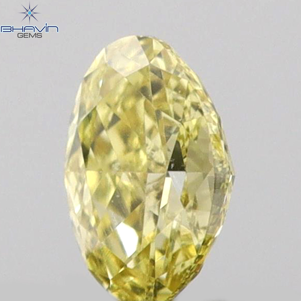 0.08 CT オーバルシェイプ 天然ダイヤモンド イエローカラー VS1 クラリティ (3.44 MM)