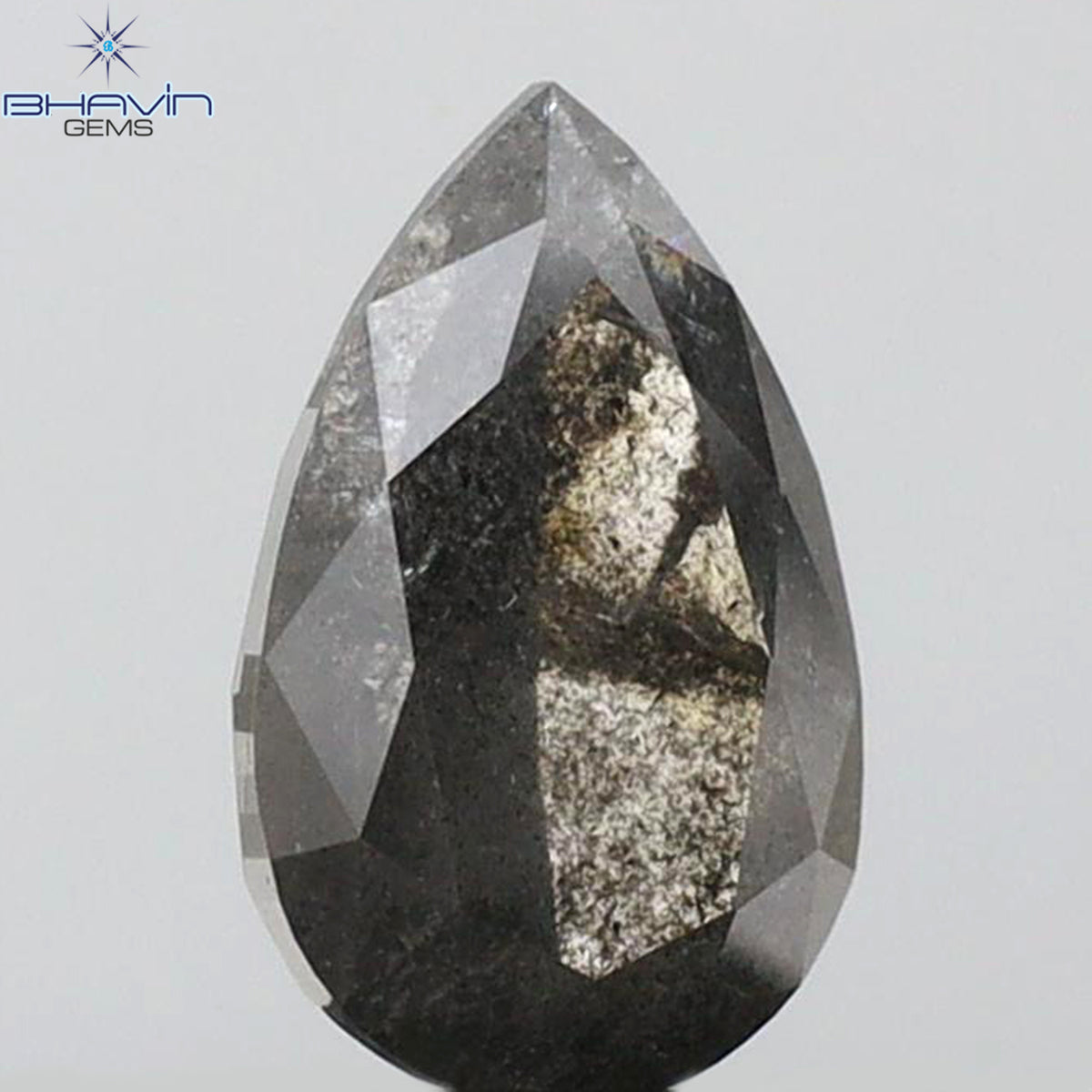 0.80 CT Pear Shape Natural Loose Diamond Salt And Pepper Color I3 Clarity (7.24 MM)