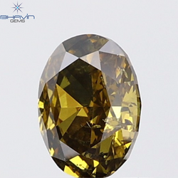 0.85 CT Oval Diamond Natural Green Color SI2 Clarity (6.51 MM)