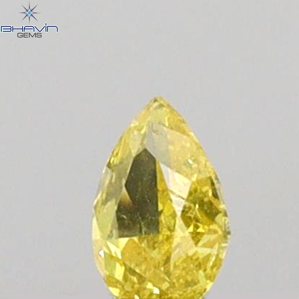 0.06 CT ペアシェイプ 天然ダイヤモンド イエローカラー SI2 クラリティ (3.24 MM)