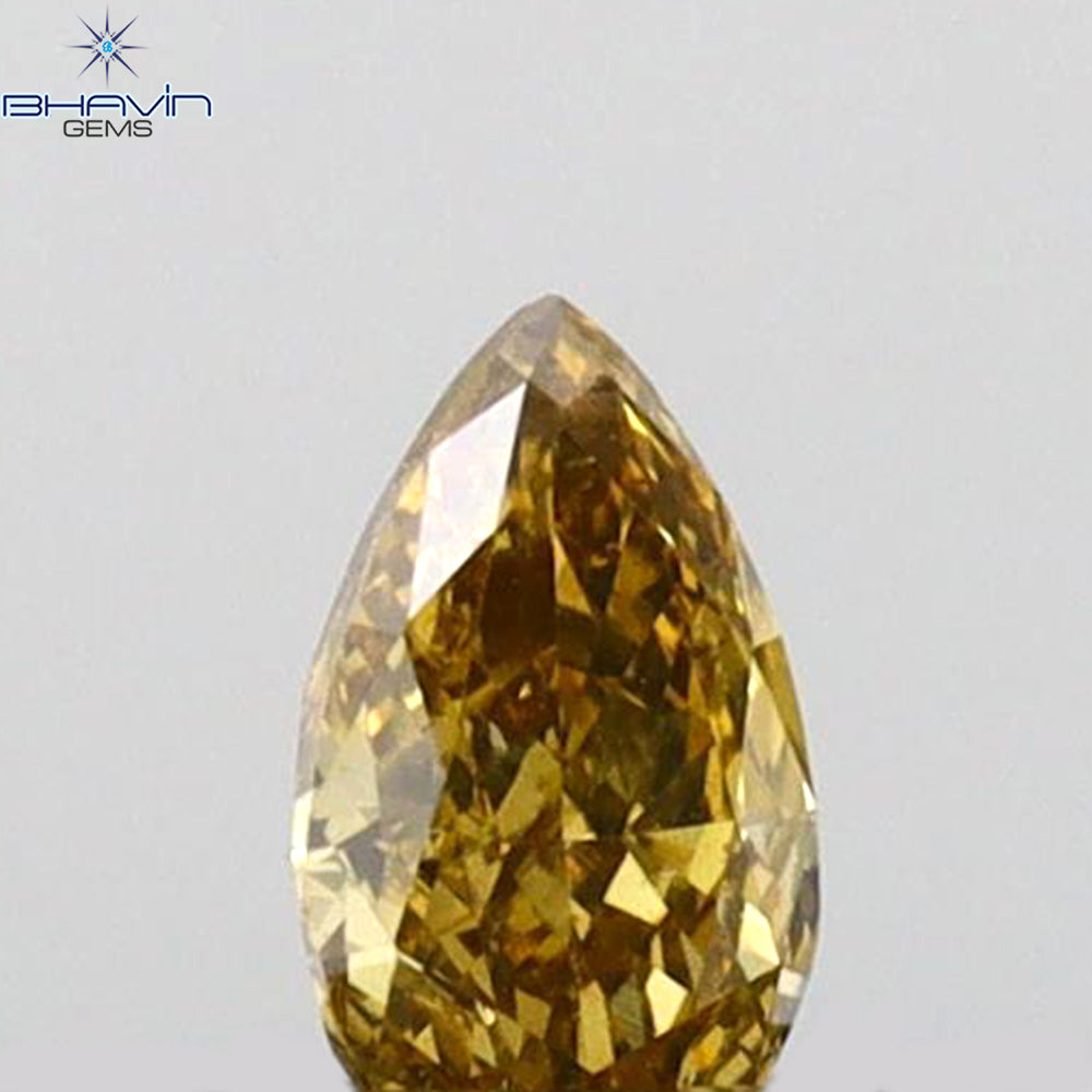 0.29 CT ペアシェイプ ナチュラル ダイヤモンド グリーン (カメレオン) カラー VS1 クラリティ (5.89 MM)