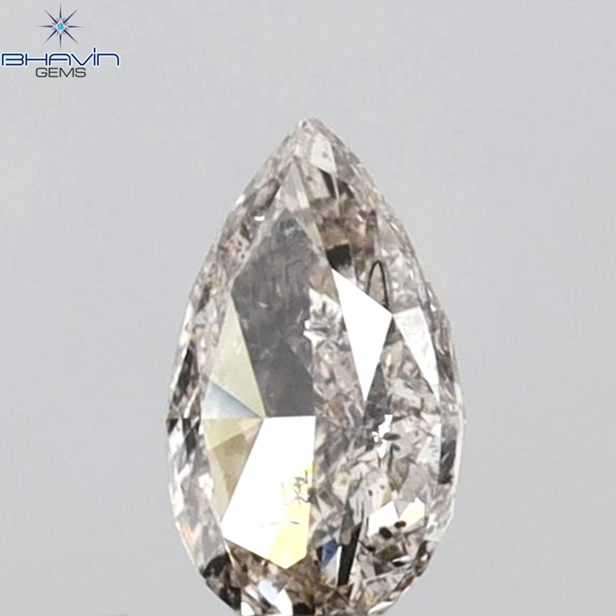0.23 CT Pear Shape Natural Diamond Pink Color I2 Clarity (5.10 MM)