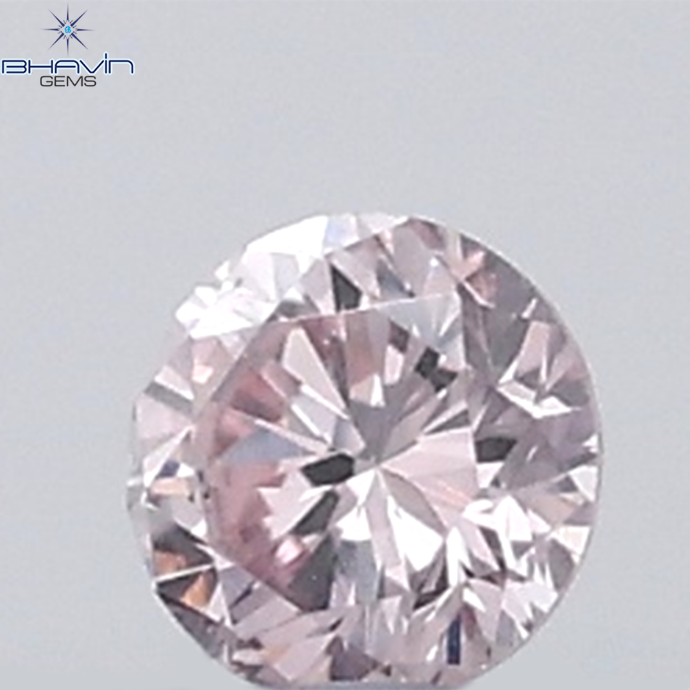 0.18 CT ラウンド ローズ カット シェイプ 天然ダイヤモンド ピンク色 I2 クラリティ (3.86 MM)