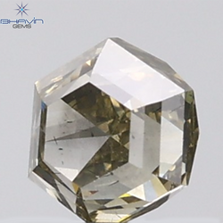 1.00 CT Hexagon Diamond Natural Grey Green Color SI Clarity (4.83 MM)