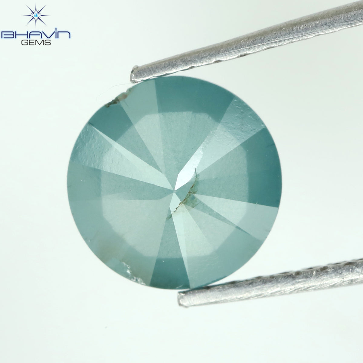 1.20 CT Natural Round Rose Cut Diamond Enhanced Blue Color Clarity I3 (4.34 MM)